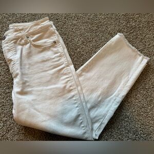 White Tommy Bahama Ella Twill High Rise straight crop